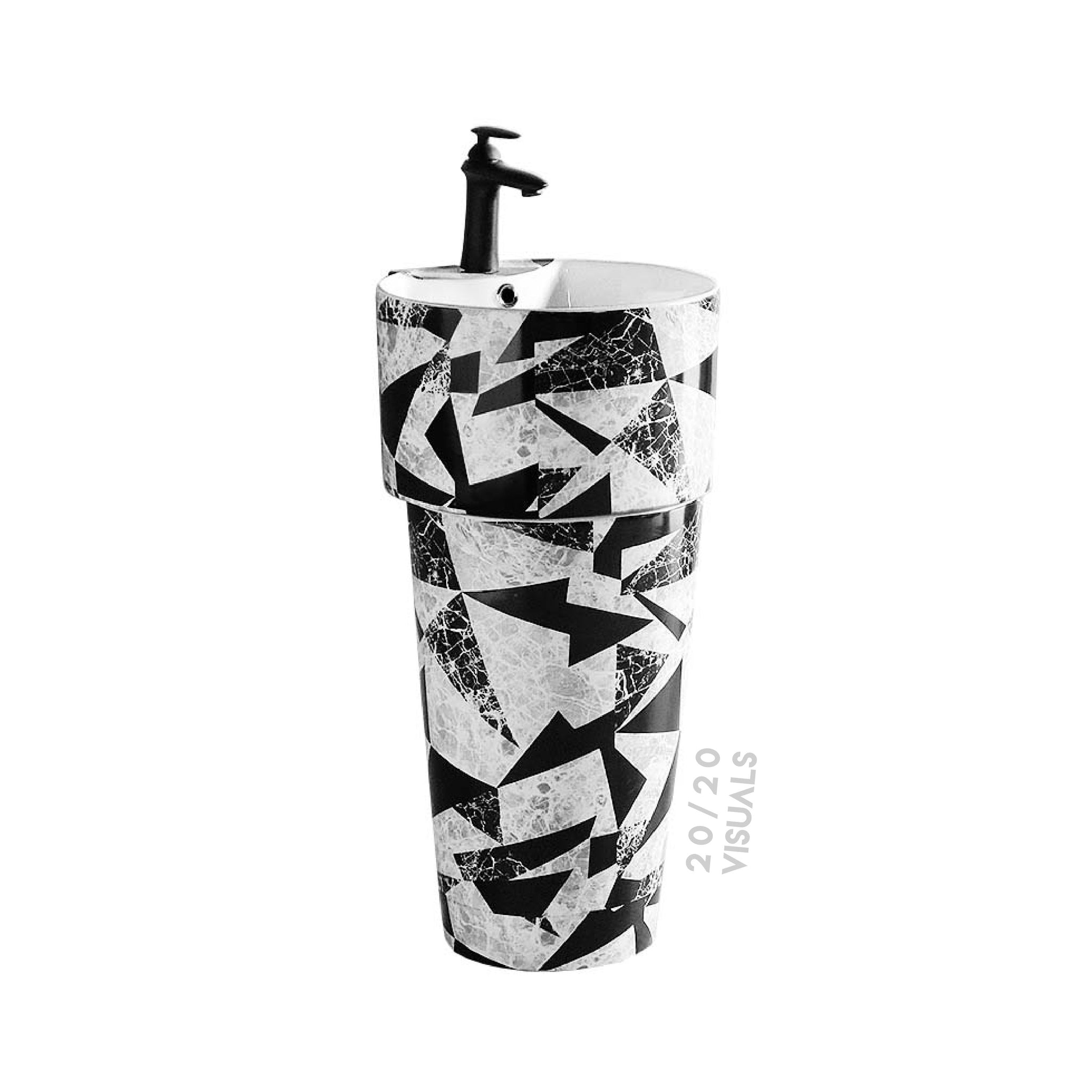 Graphic Print Pedestal Sink