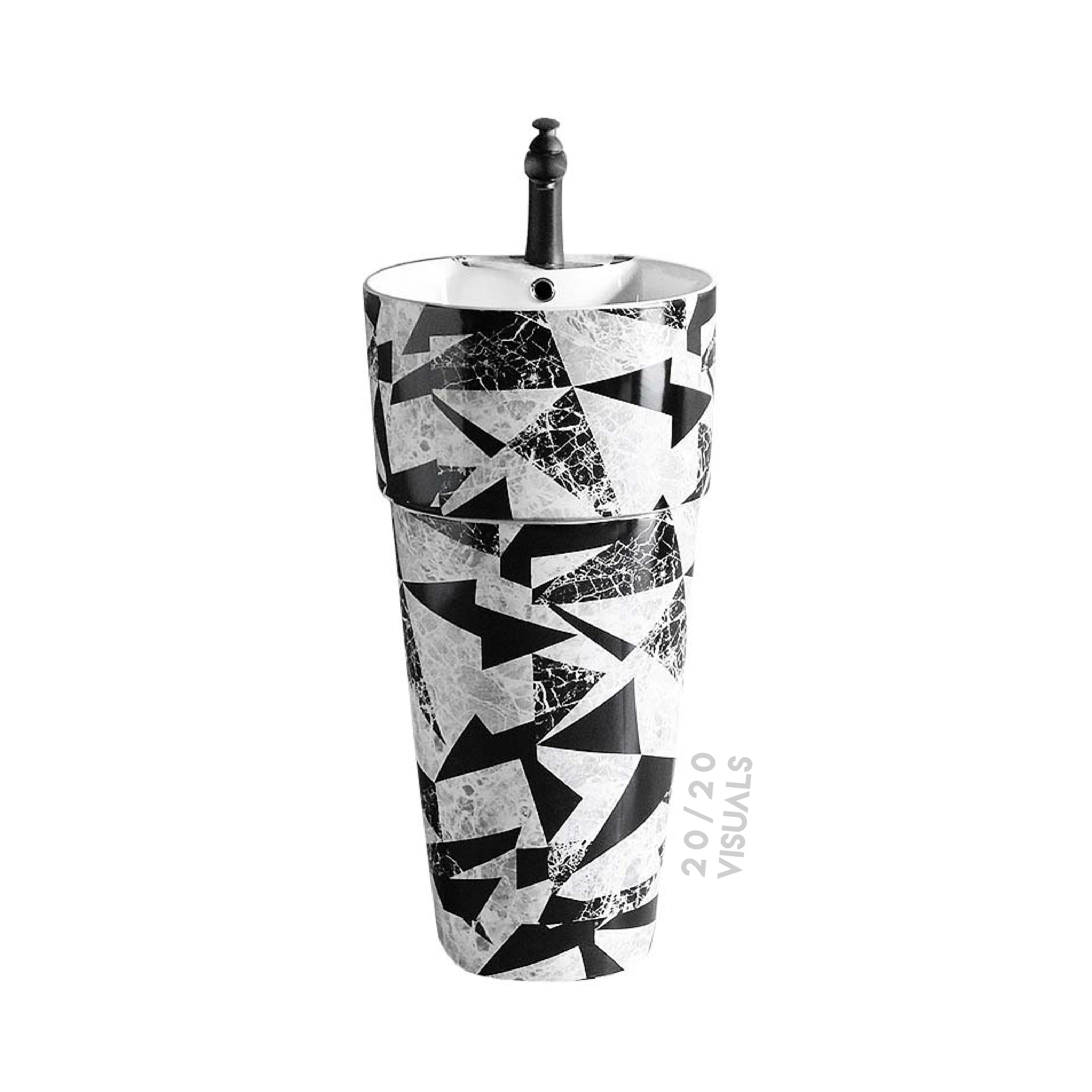 Graphic Print Pedestal Sink