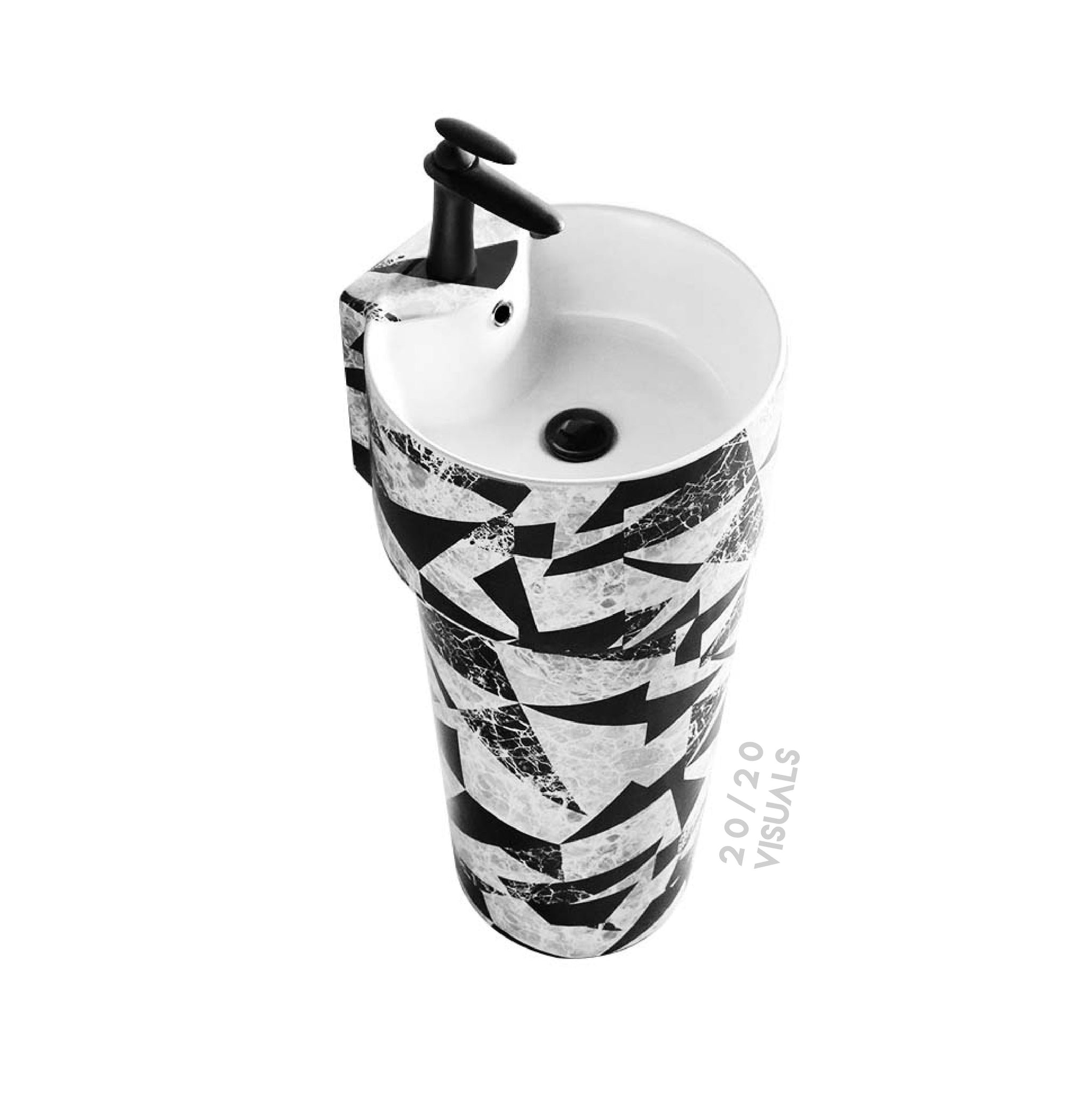 Graphic Print Pedestal Sink