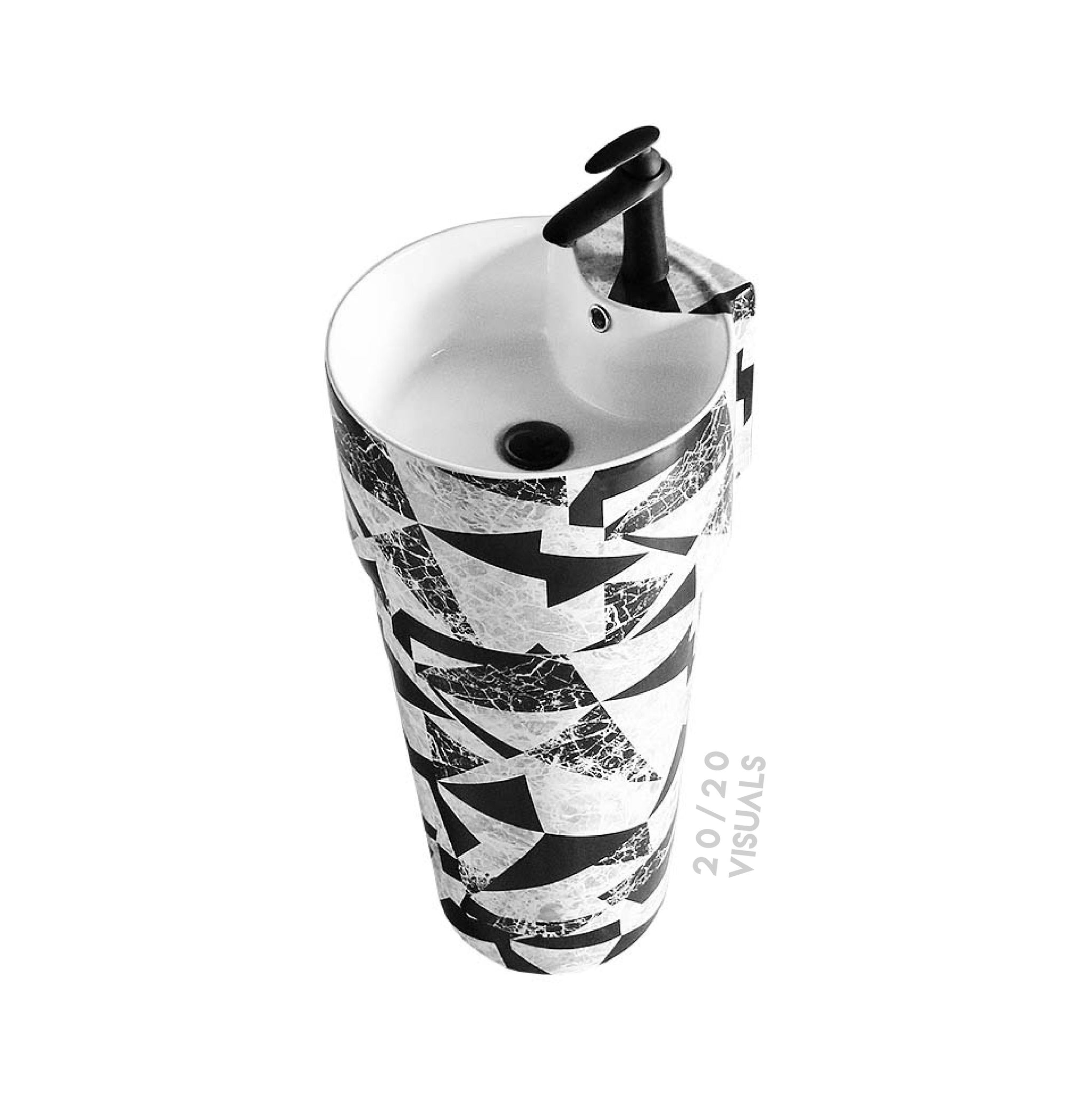 Graphic Print Pedestal Sink