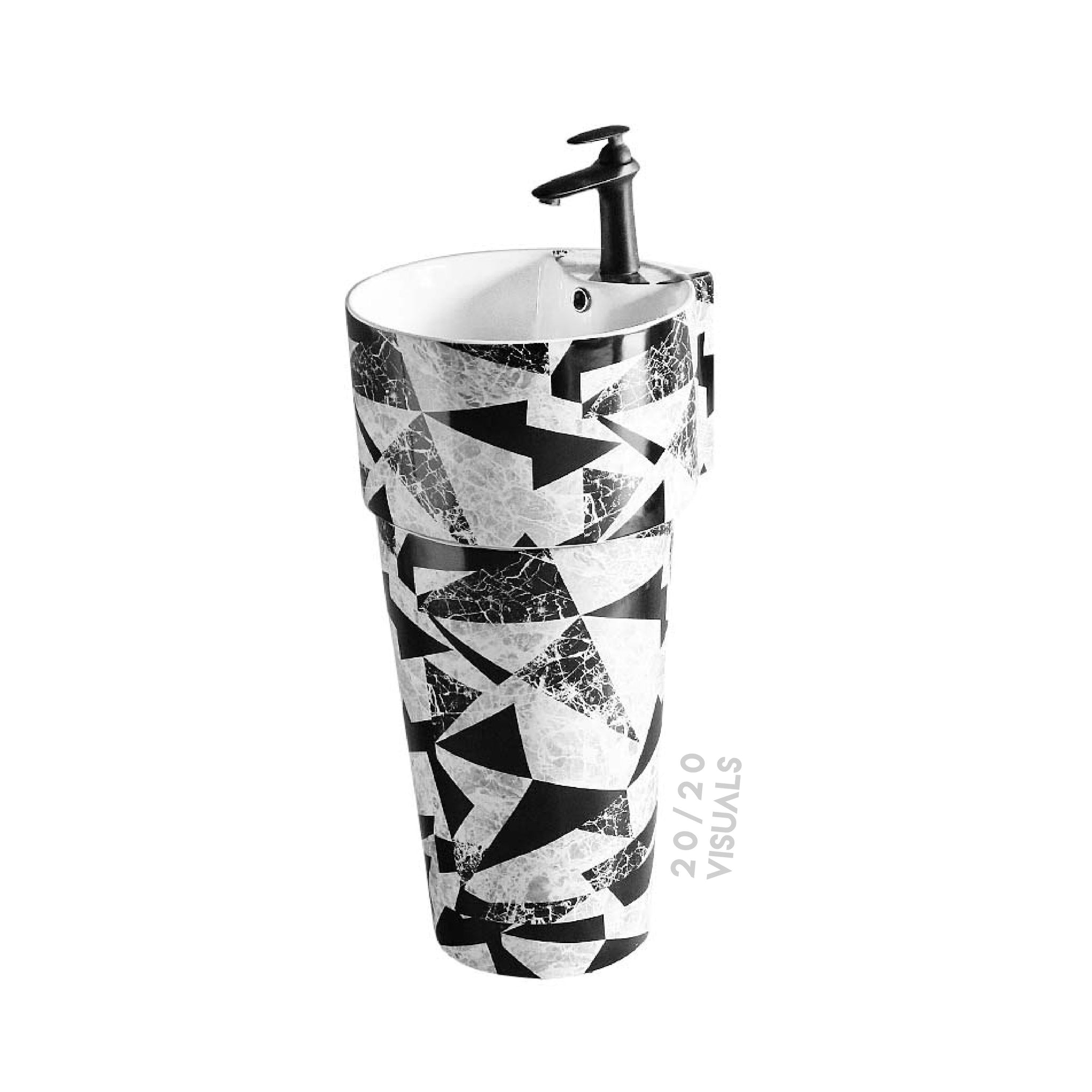Graphic Print Pedestal Sink
