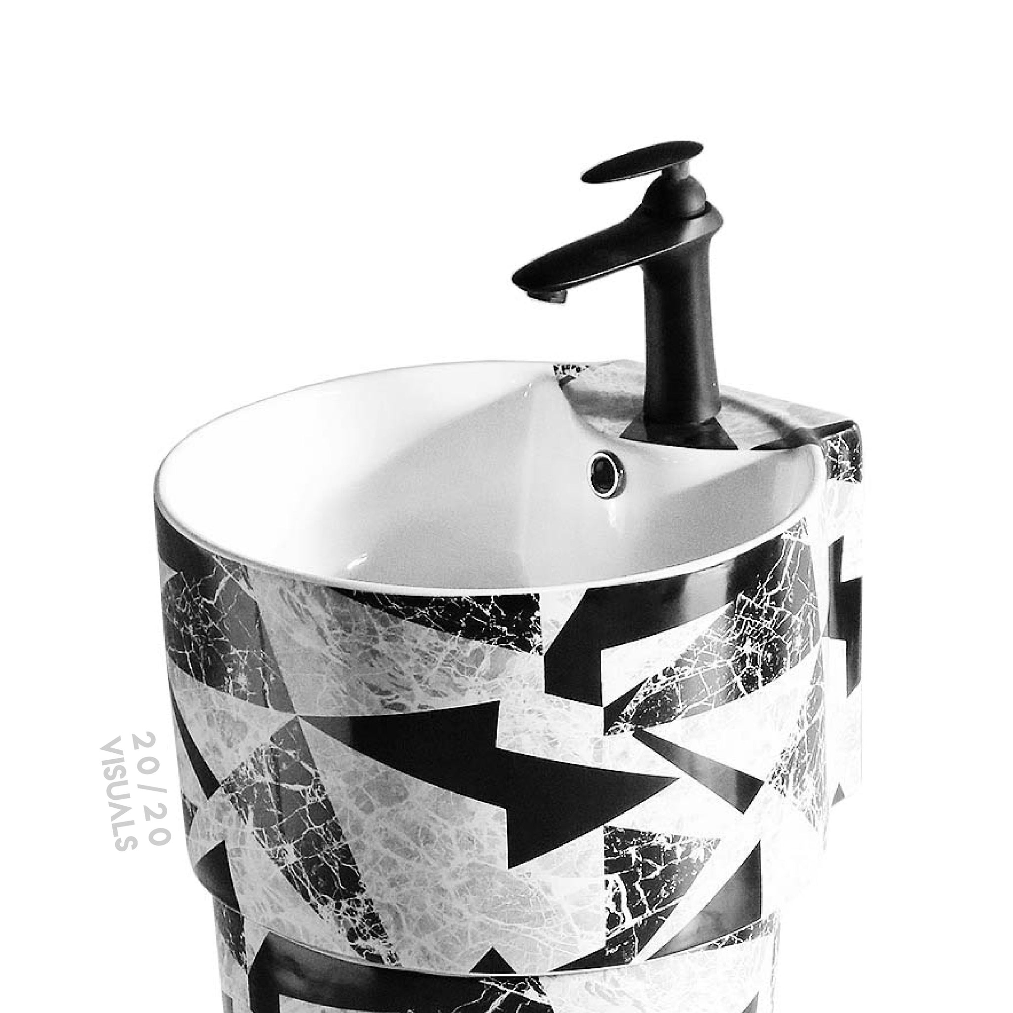 Graphic Print Pedestal Sink
