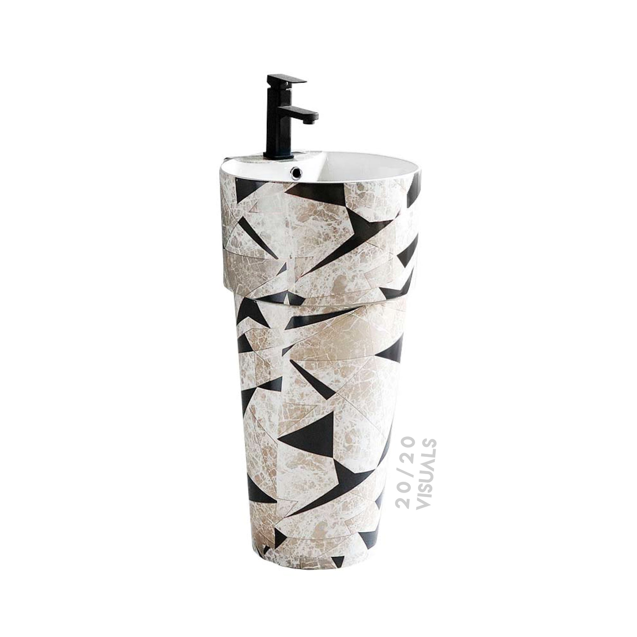 Graphic Print Pedestal Sink
