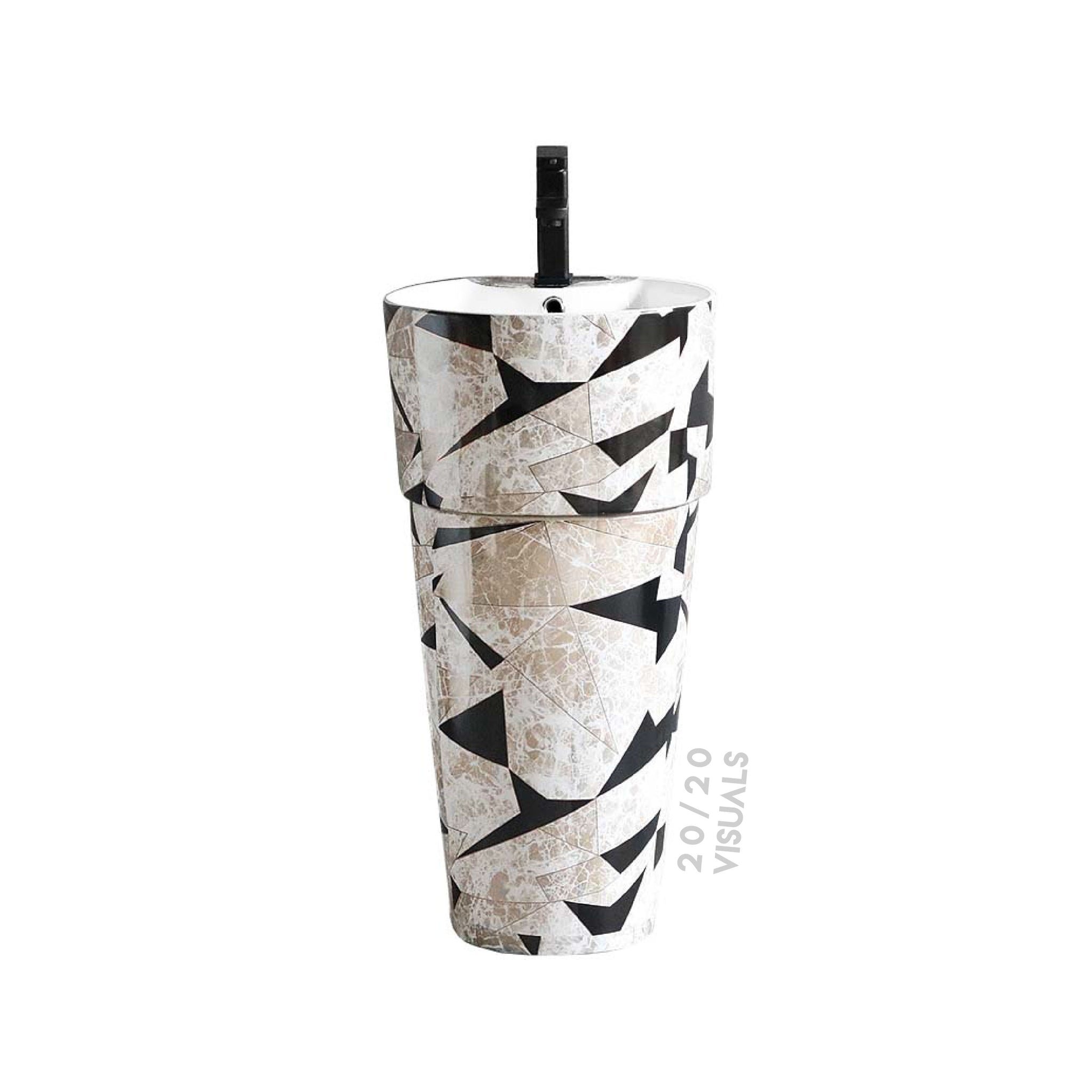 Graphic Print Pedestal Sink