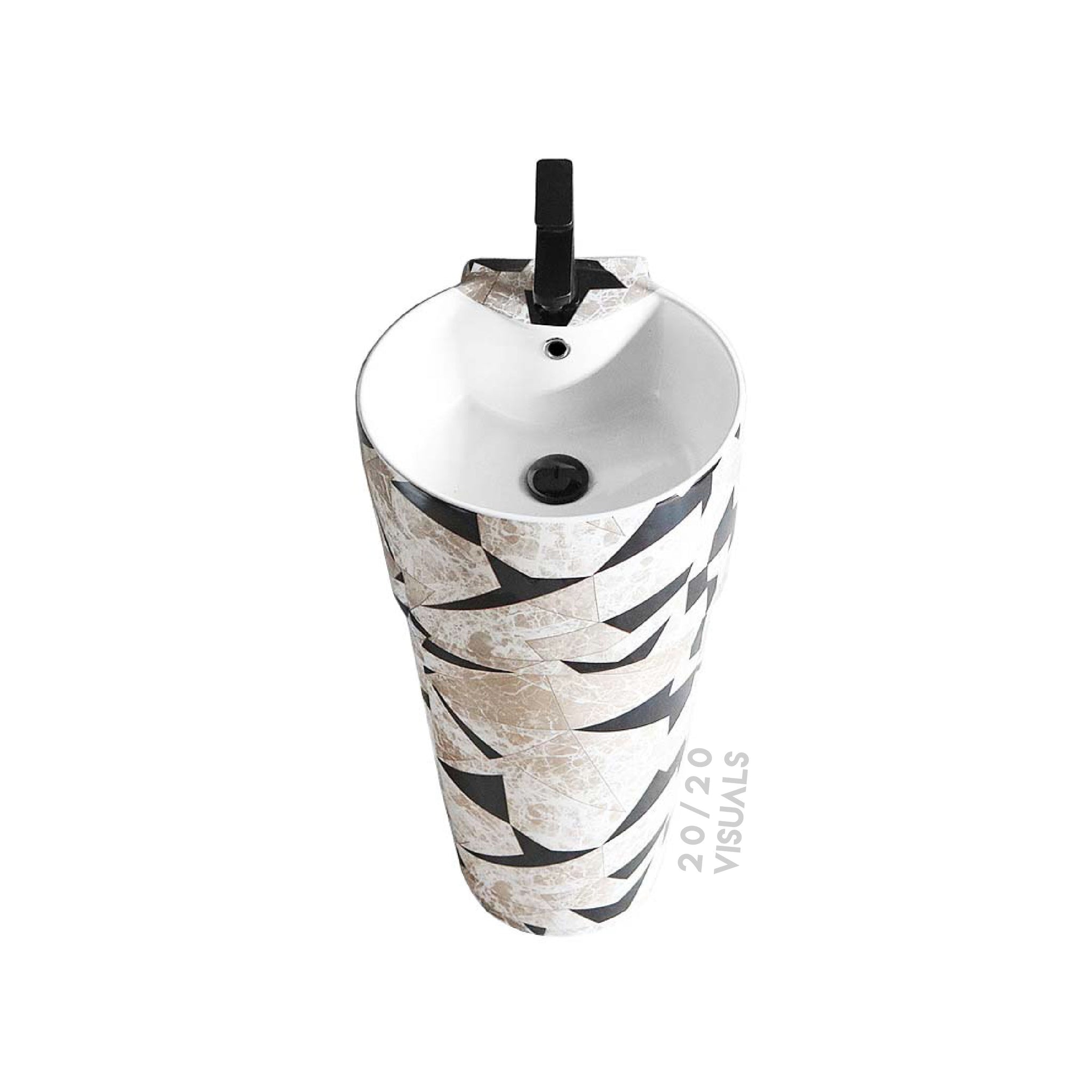 Graphic Print Pedestal Sink