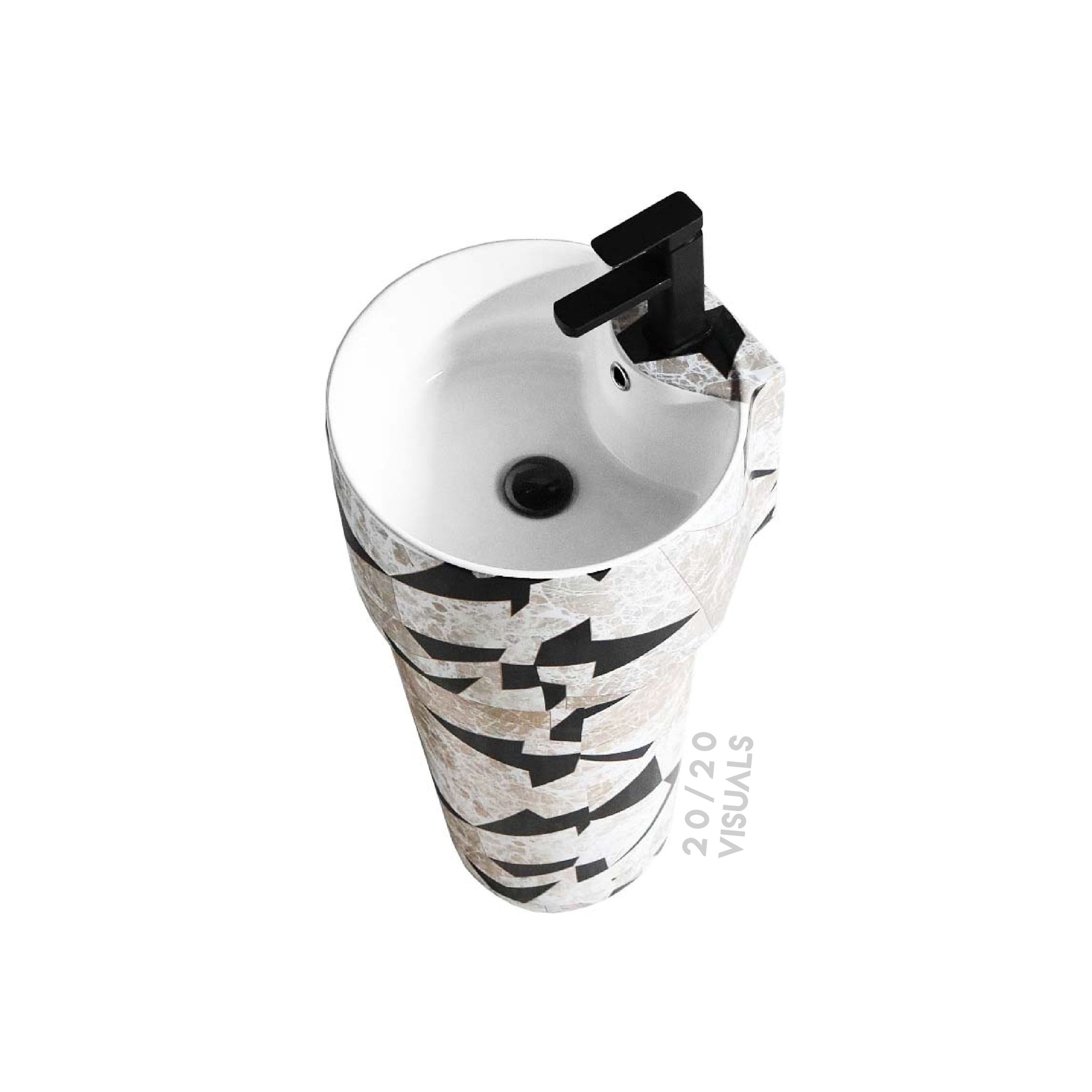 Graphic Print Pedestal Sink