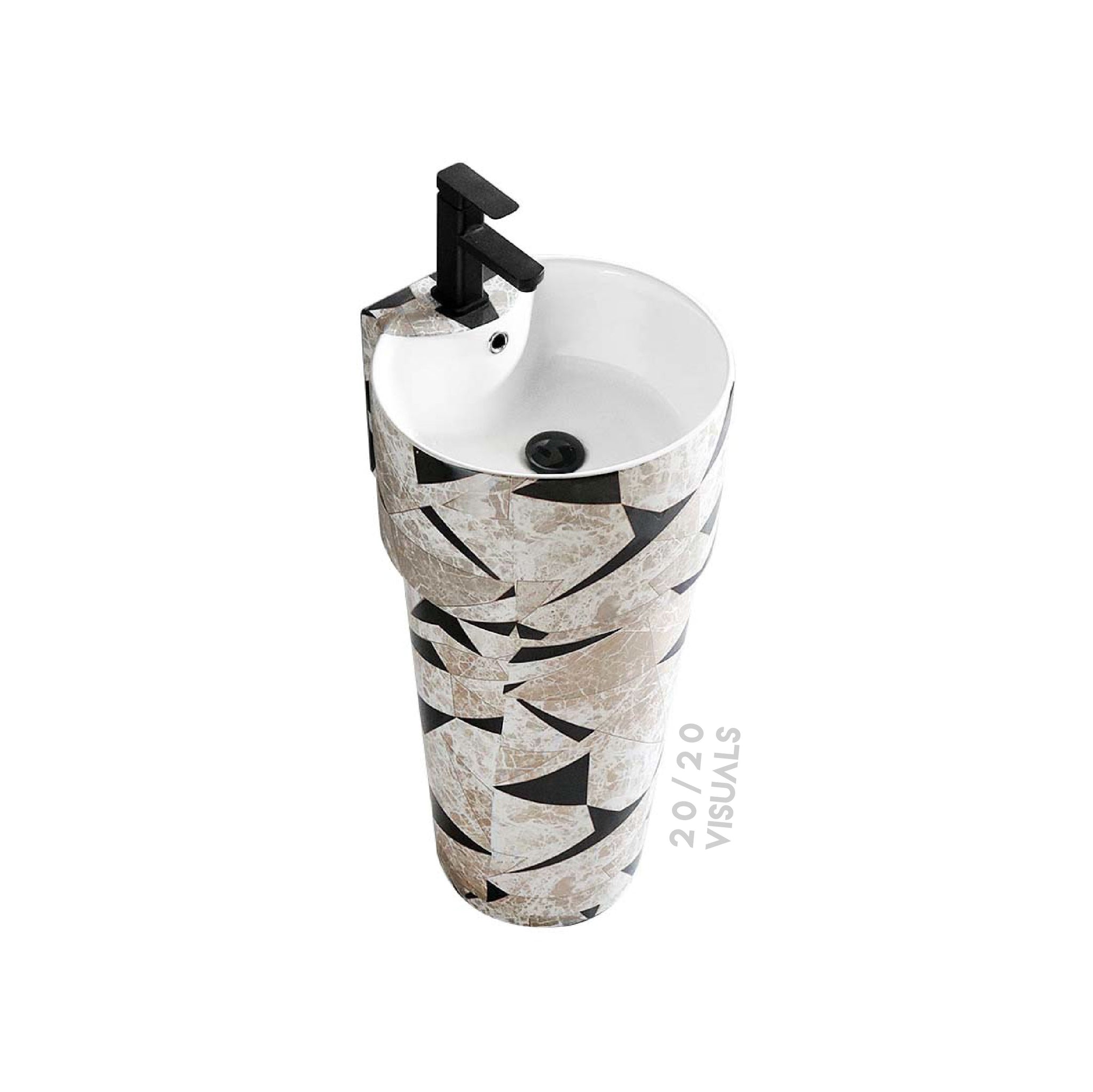 Graphic Print Pedestal Sink