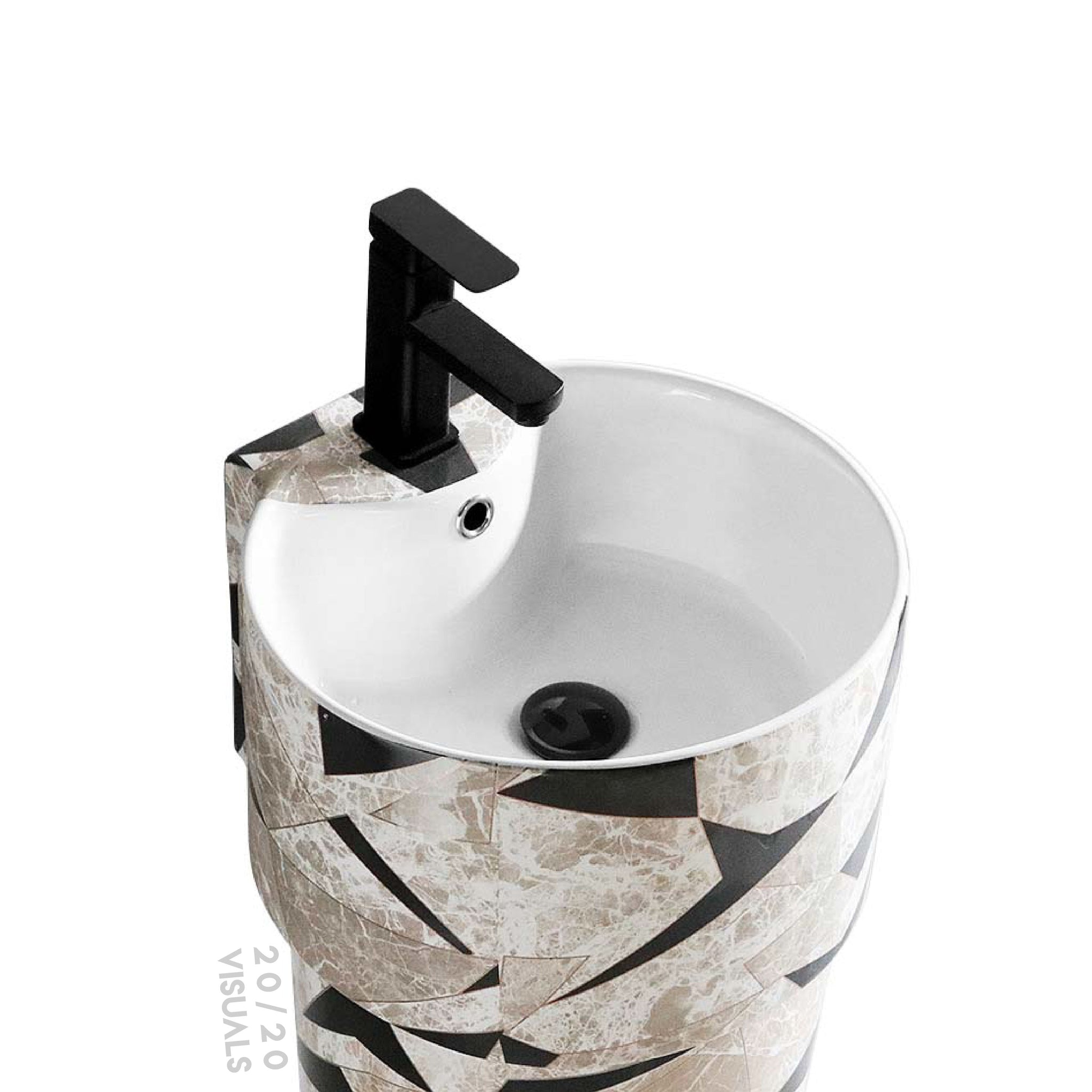 Graphic Print Pedestal Sink