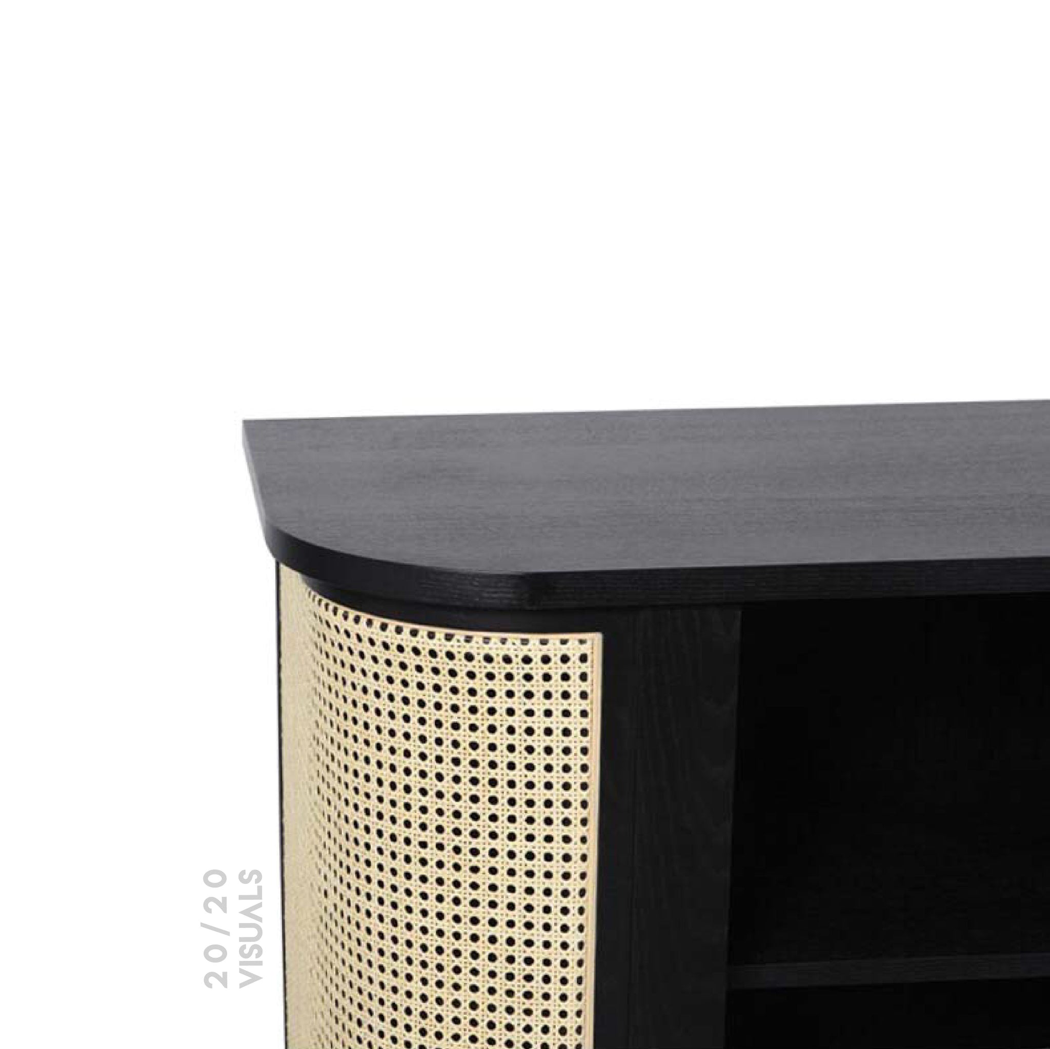 Rattan Sliding Door Storage Unit