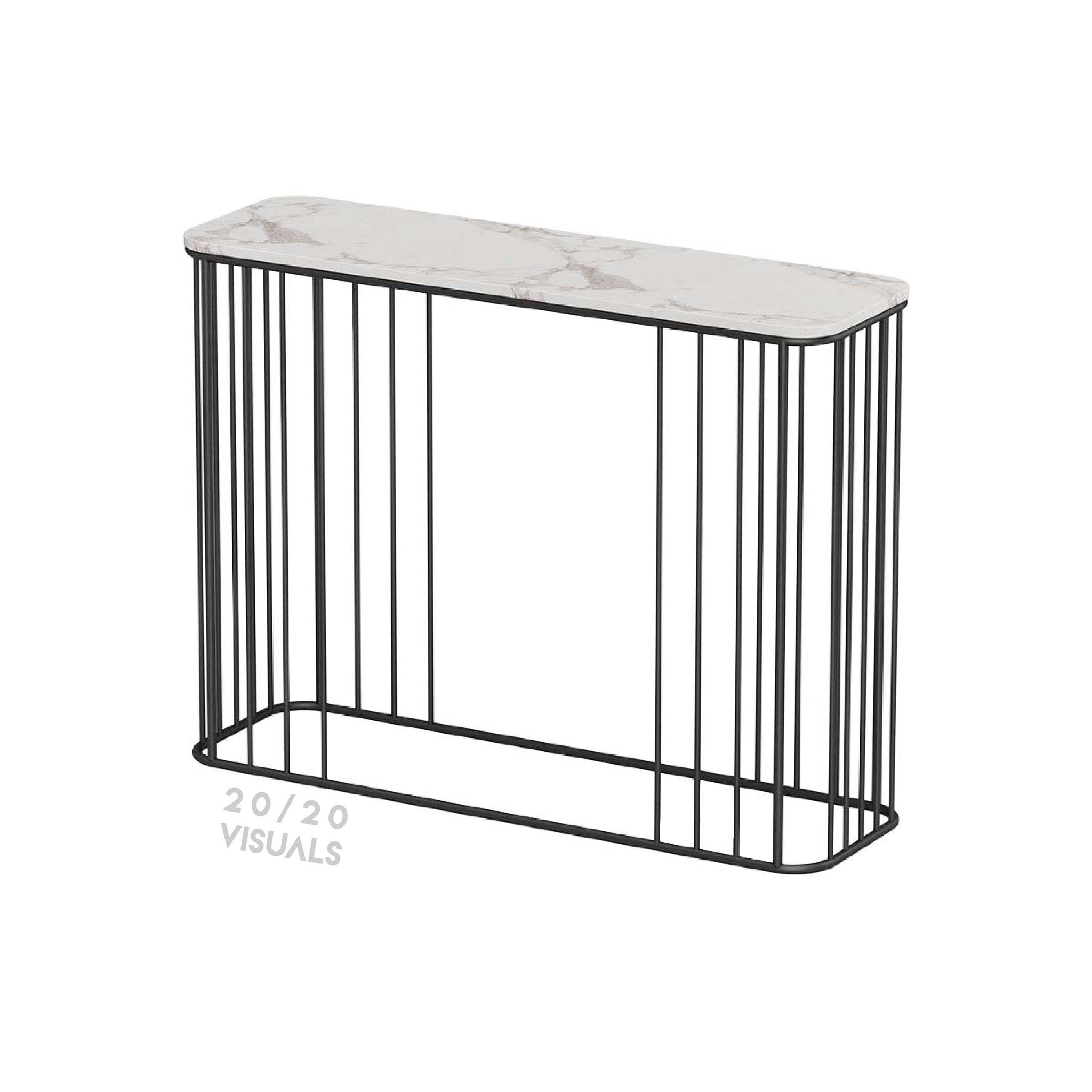 White Marble-top Console Table
