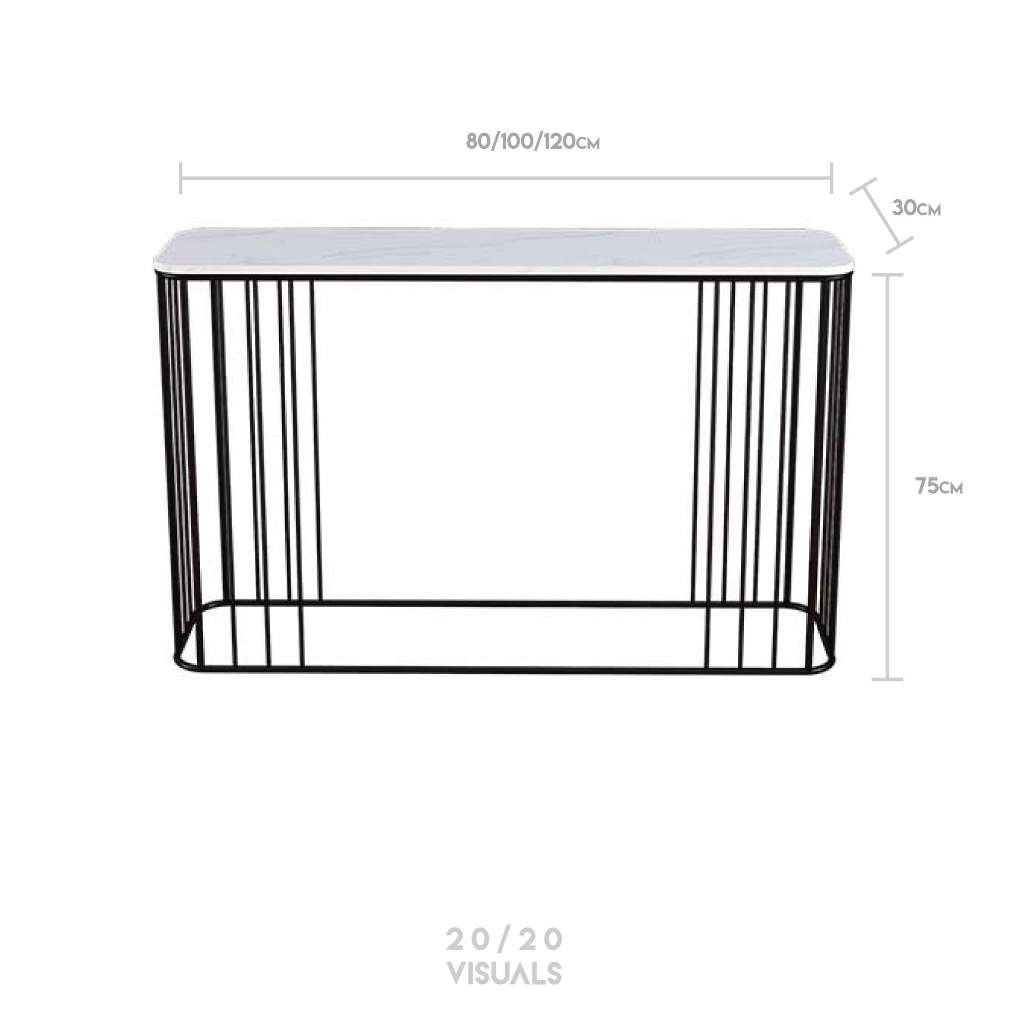 White Marble-top Console Table