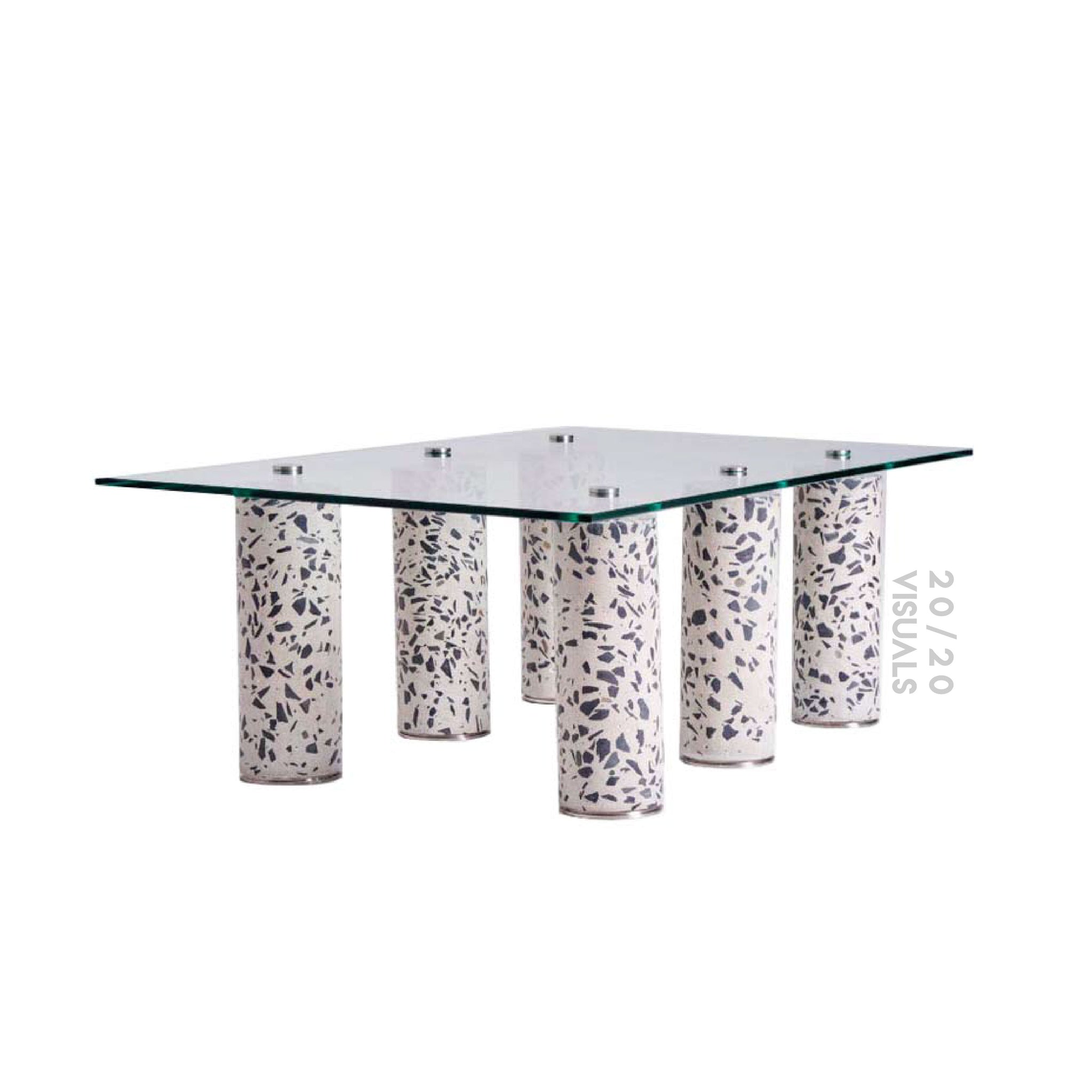 Glass-top Terrazzo Coffee Table