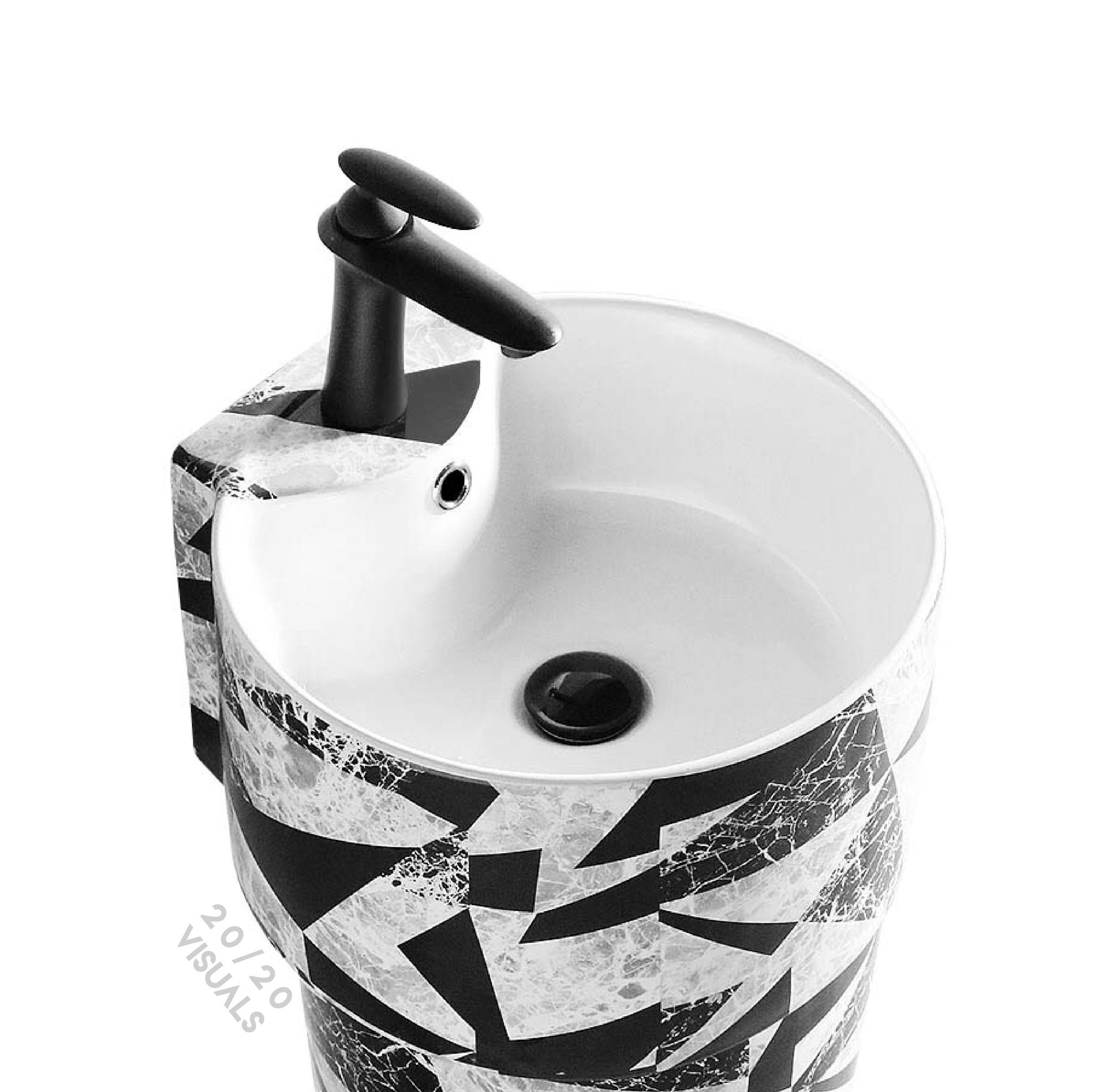 Graphic Print Pedestal Sink